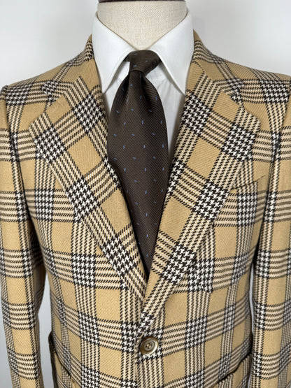 Giacca anni ‘70 beige a quadri - tg. 44/46