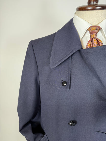 Cappotto/trench anni ‘70 in twill di lana - tg. 48-50