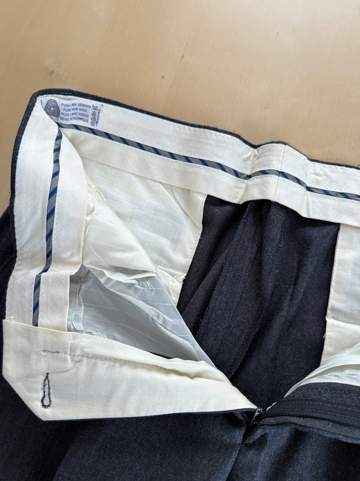 Pantaloni flanella antracite riga ruggine (NOS) - tg. 50