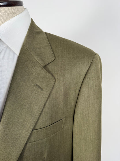 Completo anni ‘80 verde oliva lana pettinata E. Zegna - tg. 48/50