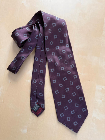 Cravatta Armani bordeaux con riquadri