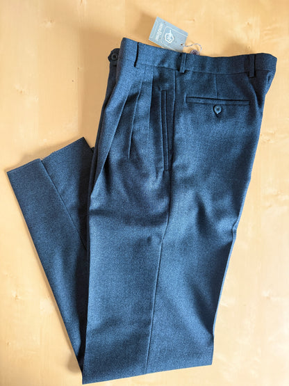 Pantaloni anni ‘80 crepella di lana verde scuro (NOS) - tg. 46