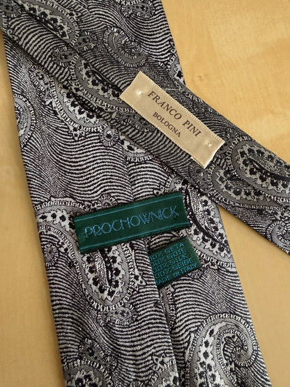 Cravatta Prochownick paisley argento jacquard