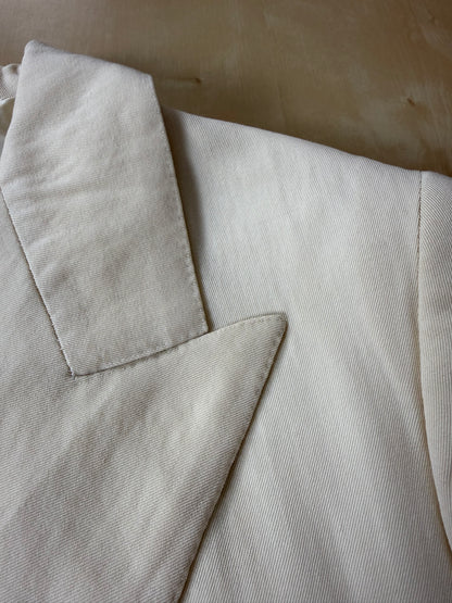 Giacca sartoriale twill bianco panna anni '60/'70 - tg. 52/54 drop basso