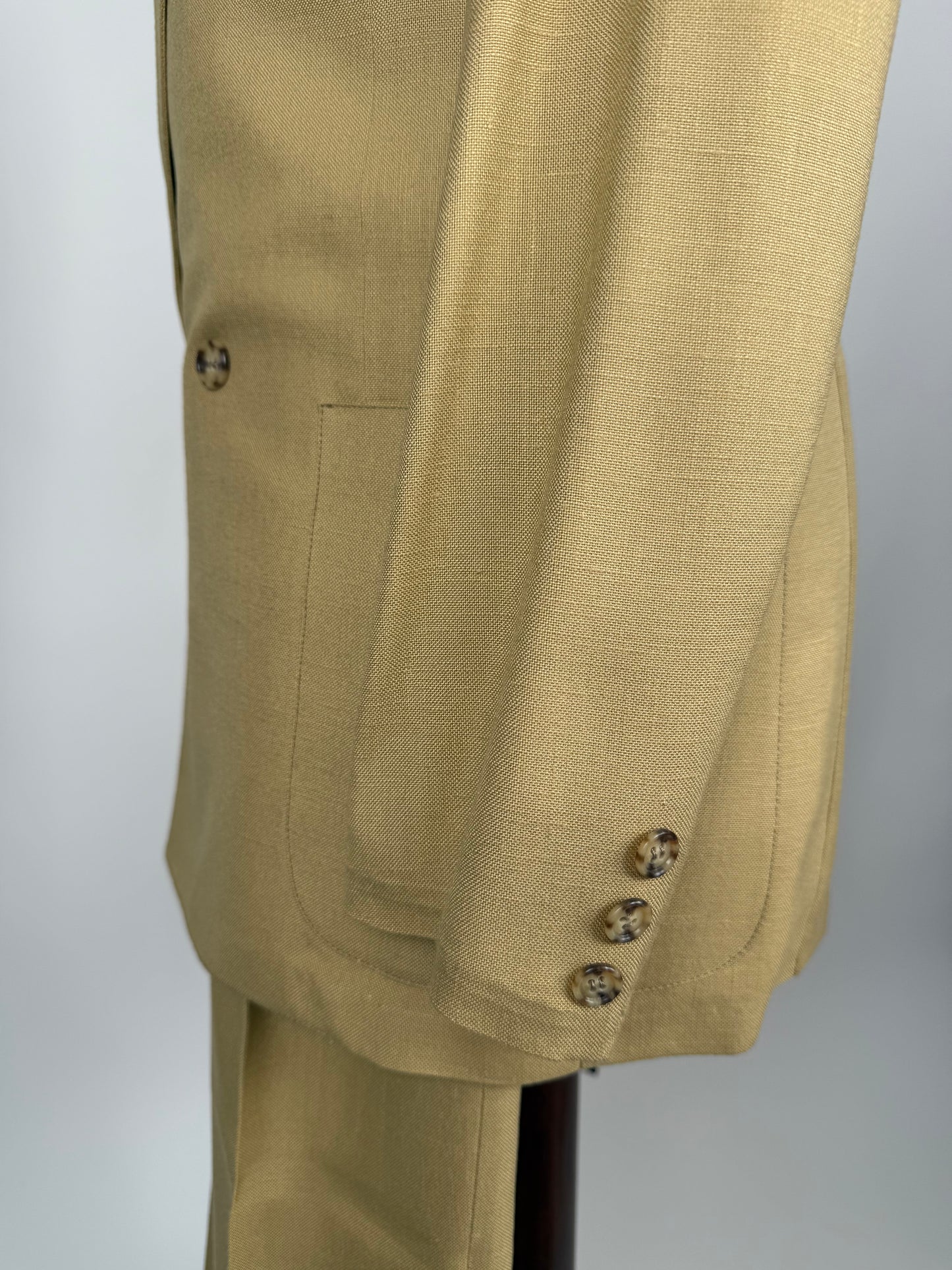 Completo doppiopetto estivo anni ‘70 in misto lino beige - tg. 44/46