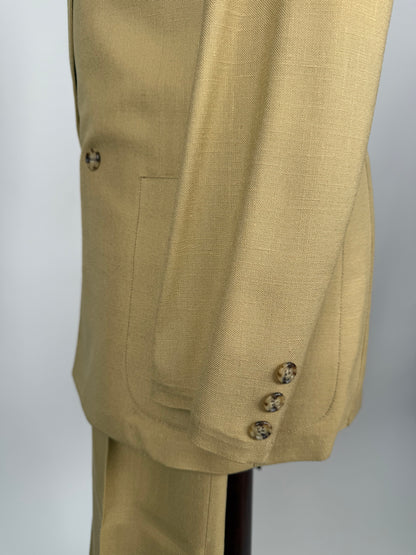 Completo doppiopetto estivo anni ‘70 in misto lino beige - tg. 44/46