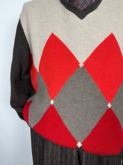 Pullover losanghe Cains Moore 100% cashmere - XL (54)