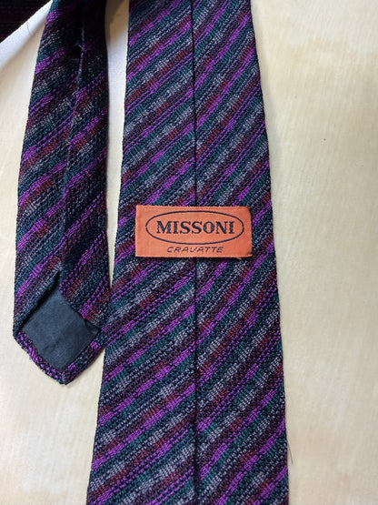 Cravatta Missoni grenadine viola lilla
