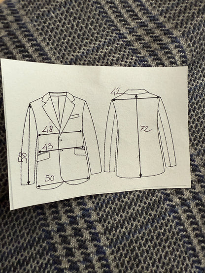 Giacca sportiva sartoriale anni ‘60 puro cashmere inserti in pelle - tg. 42