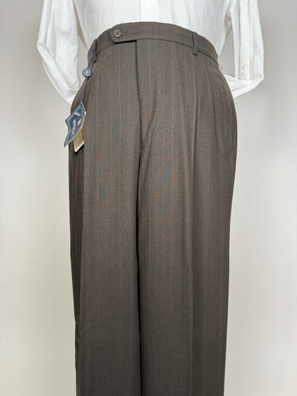 Pantaloni anni ‘80 flanella pettinata marrone scuro (NOS) - tg. 50