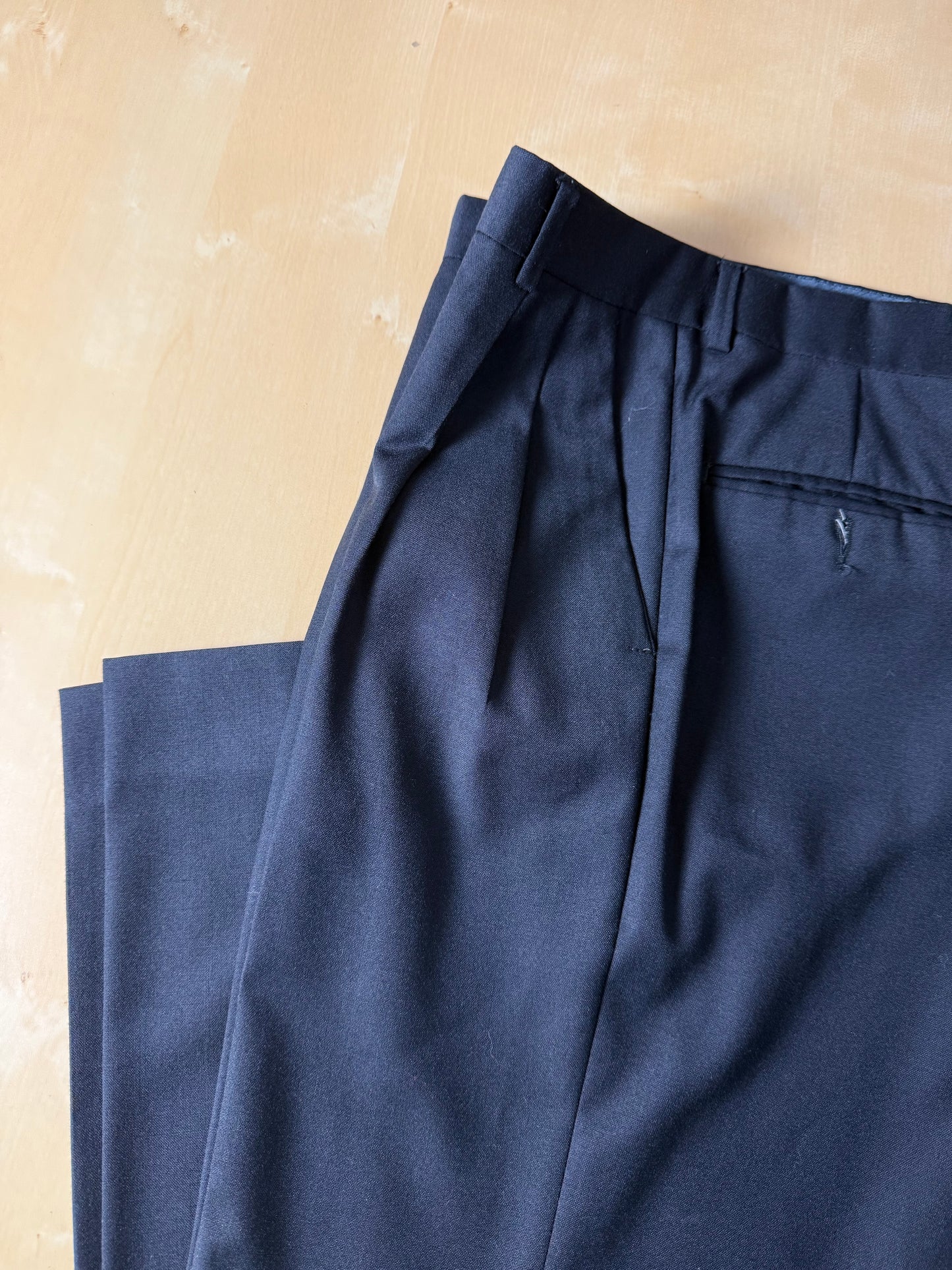 Pantaloni anni ‘80 fresco lana blu notte - tg. 48