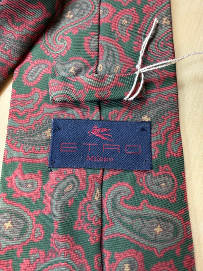 Cravatta Etro paisley rosso e verde