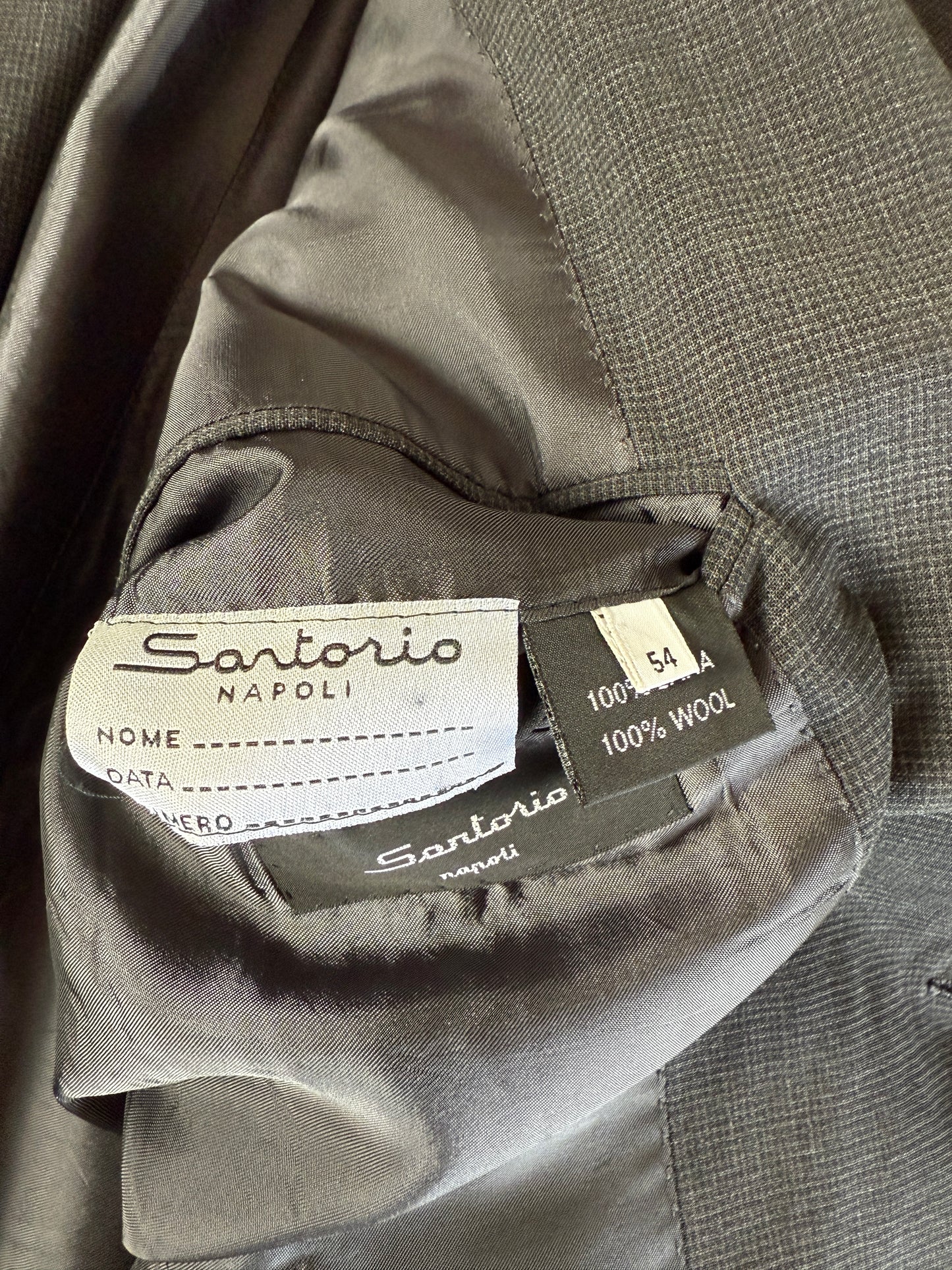 Completo napoletano Sartorio in fresco lana antracite - tg. 54