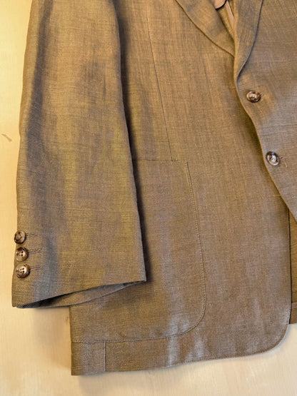 Completo anni '70 misto lino color corda - tg. 50