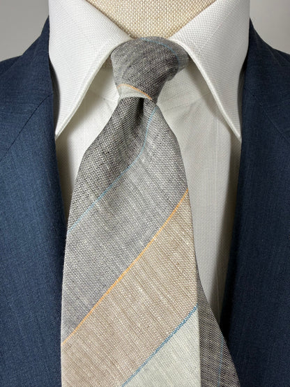 Cravatta vintage in lino grigio chiaro