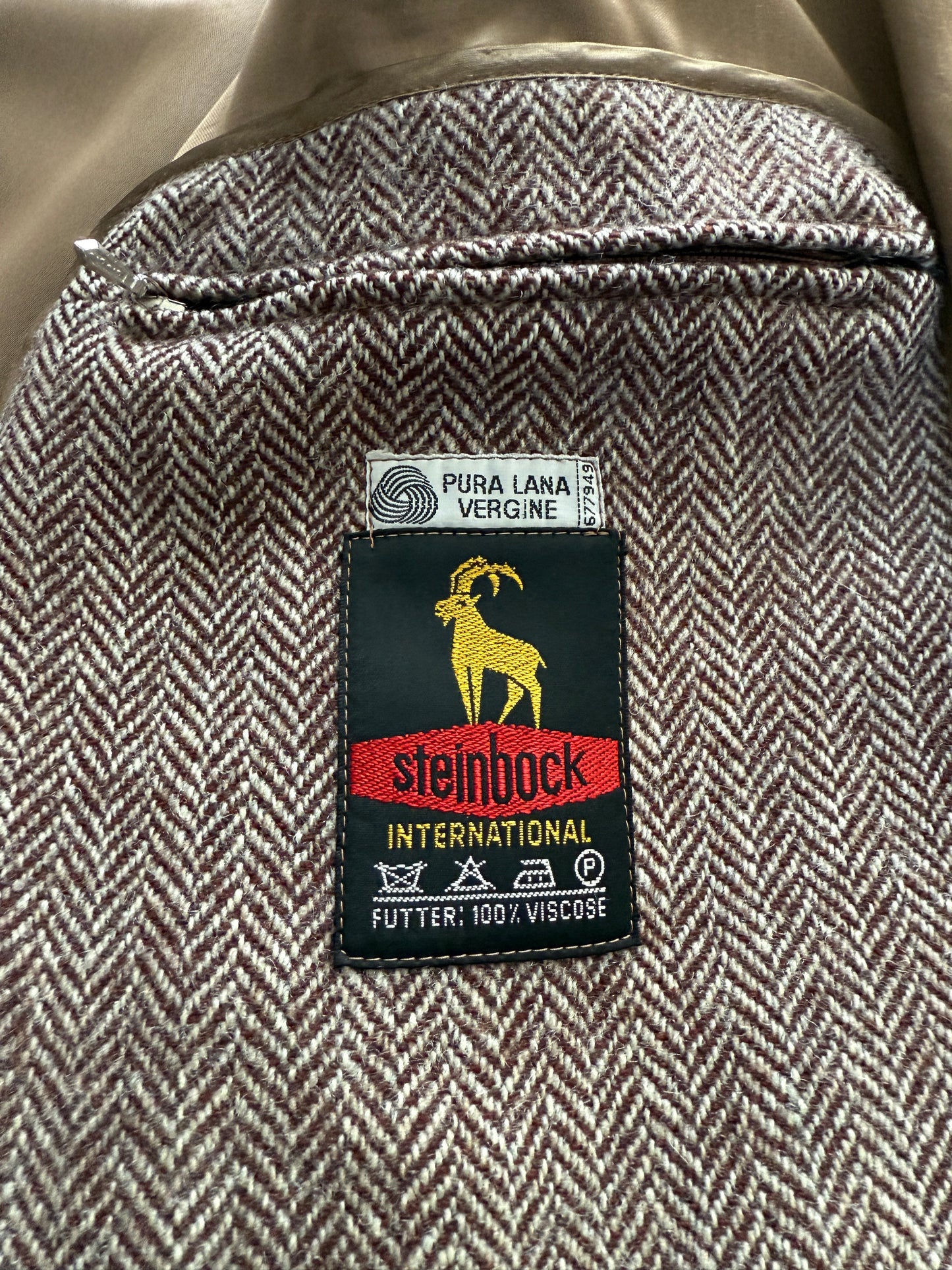 Cappotto in tweed marrone spigato - tg. 50-54