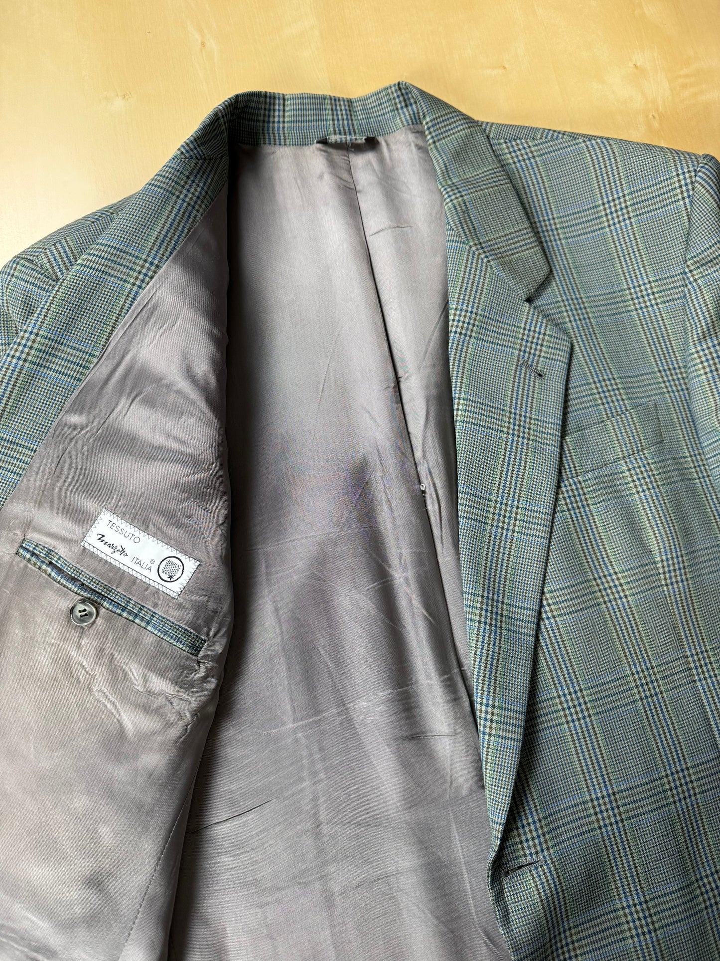 Giacca anni ‘80 fresco lana Galles verde salvia - tg. 58