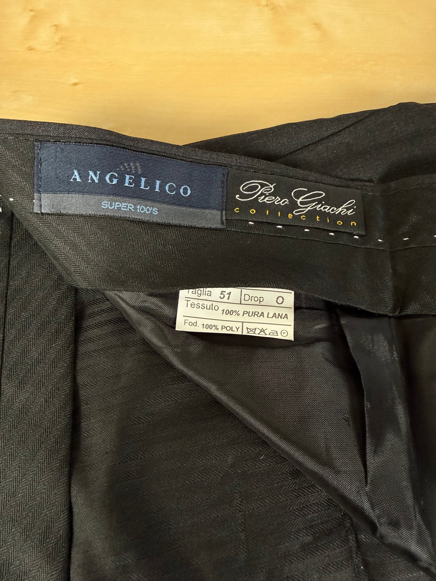Pantaloni fresco lana grigio antracite anni '90 (NOS) - tg. 56/58