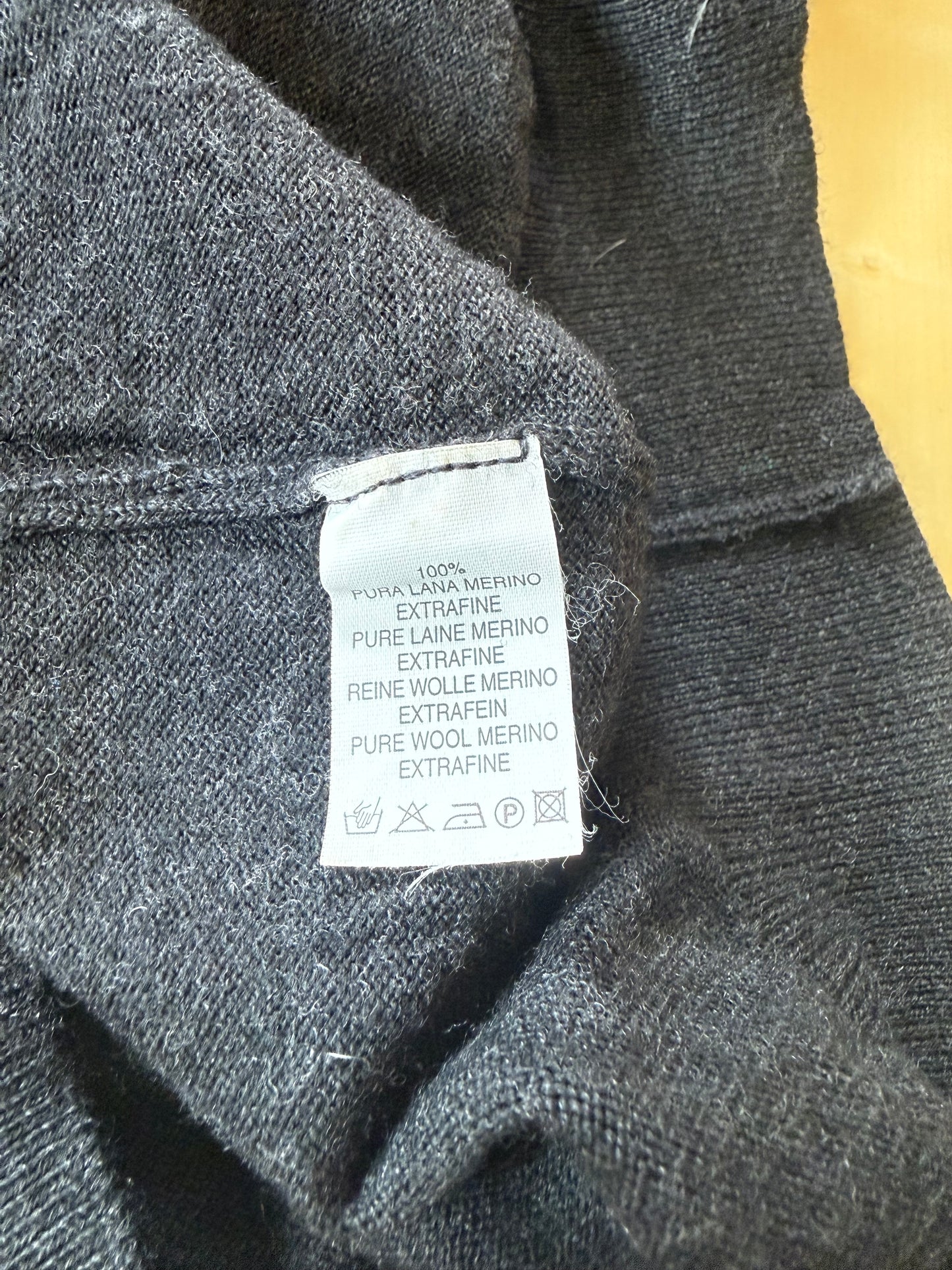 Gilet cardigan antracite in pura lana merino - XL (54-56)