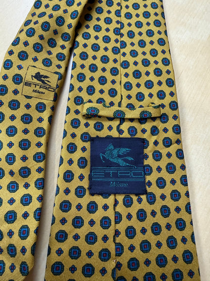 Cravatta Etro giallo micro fantasia