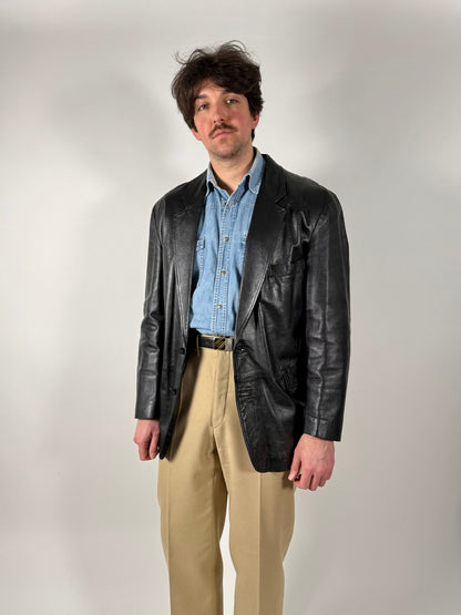 Giacca blazer in pelle anni ‘80 - tg. 50