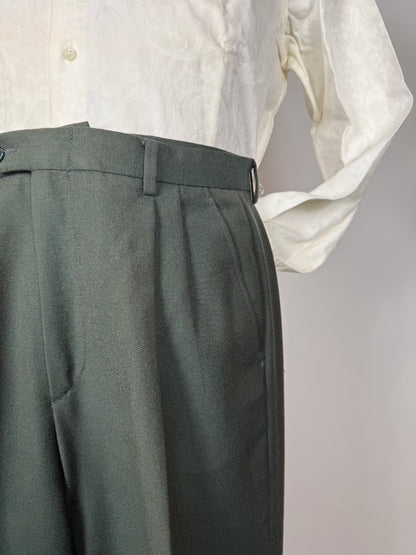 Pantaloni anni ‘80 in flanella verde - tg. 46/48