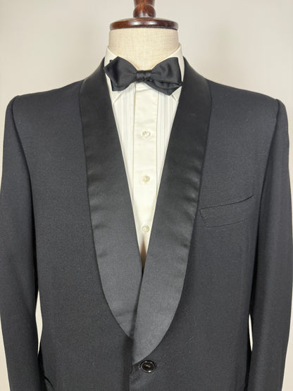 Smoking anni ‘60/‘70 monopetto revers a scialle - tg. 54/56 lunga