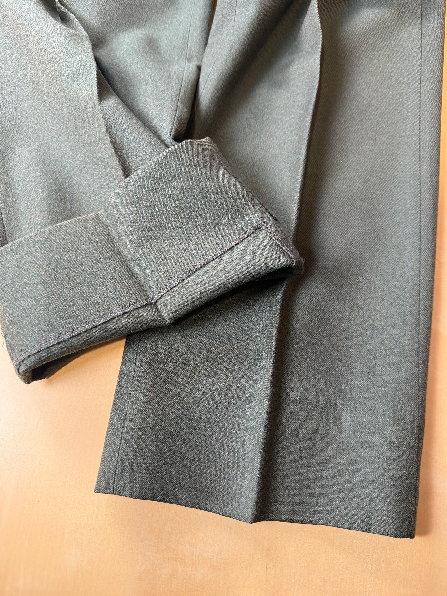 Pantaloni anni ‘80 in flanella verde - tg. 46/48