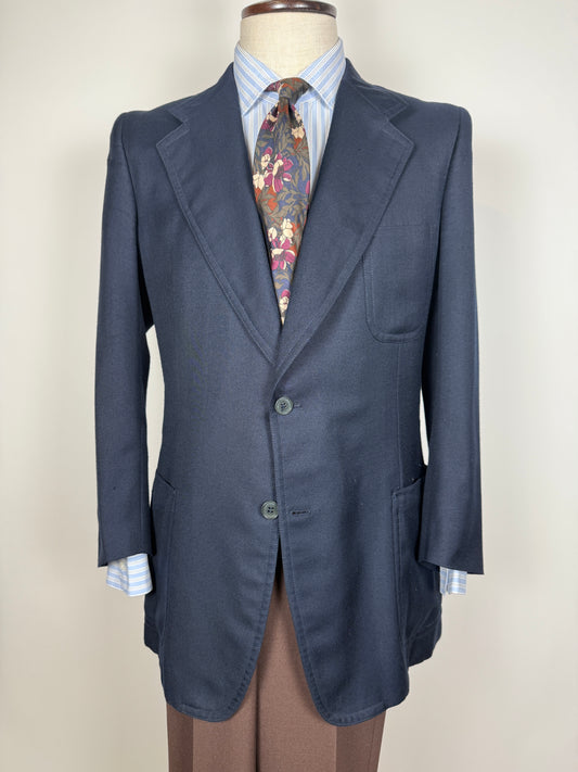 Giacca blu anni ‘70 in pura seta - tg. 46/48