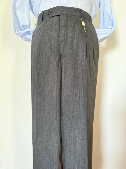 Pantaloni anni ‘80 in fresco lana grigio mélange (NOS) - tg. 46