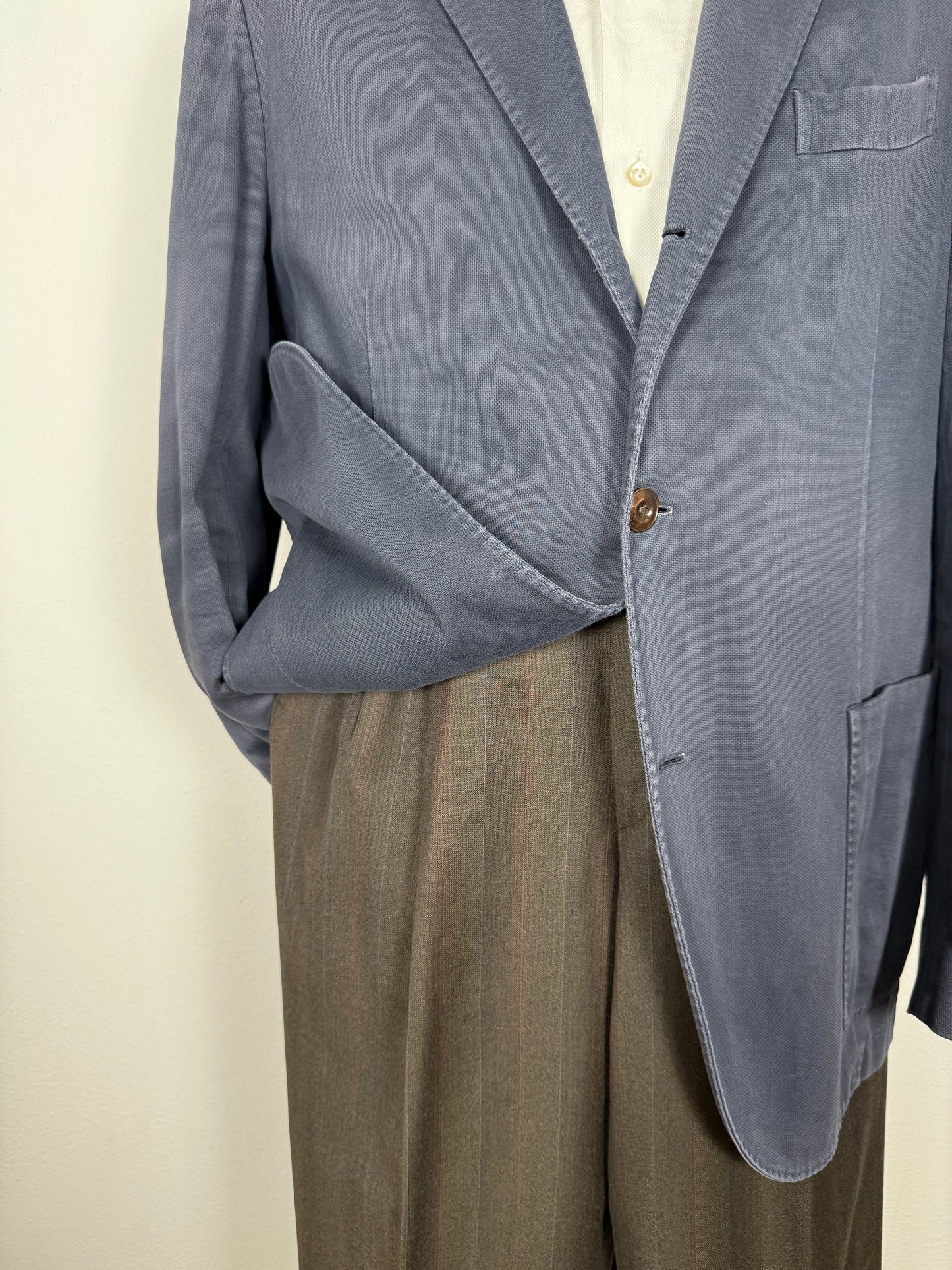 Giacca Boglioli destrutturata in piquet di cotone blu - tg. 54/56