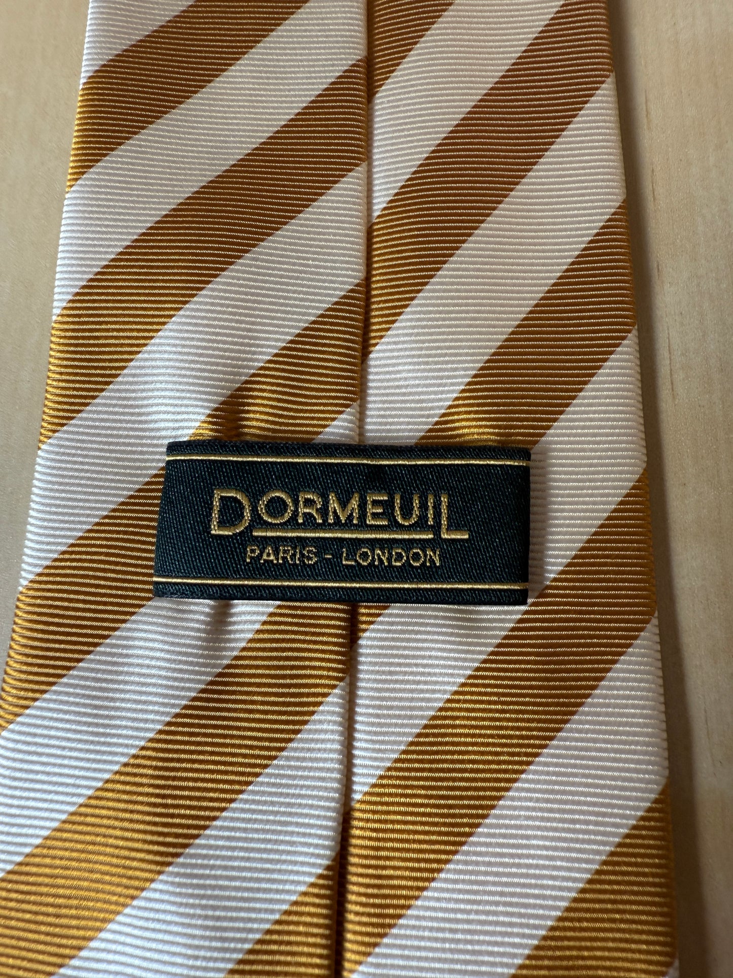 Cravatta regimental oro e panna