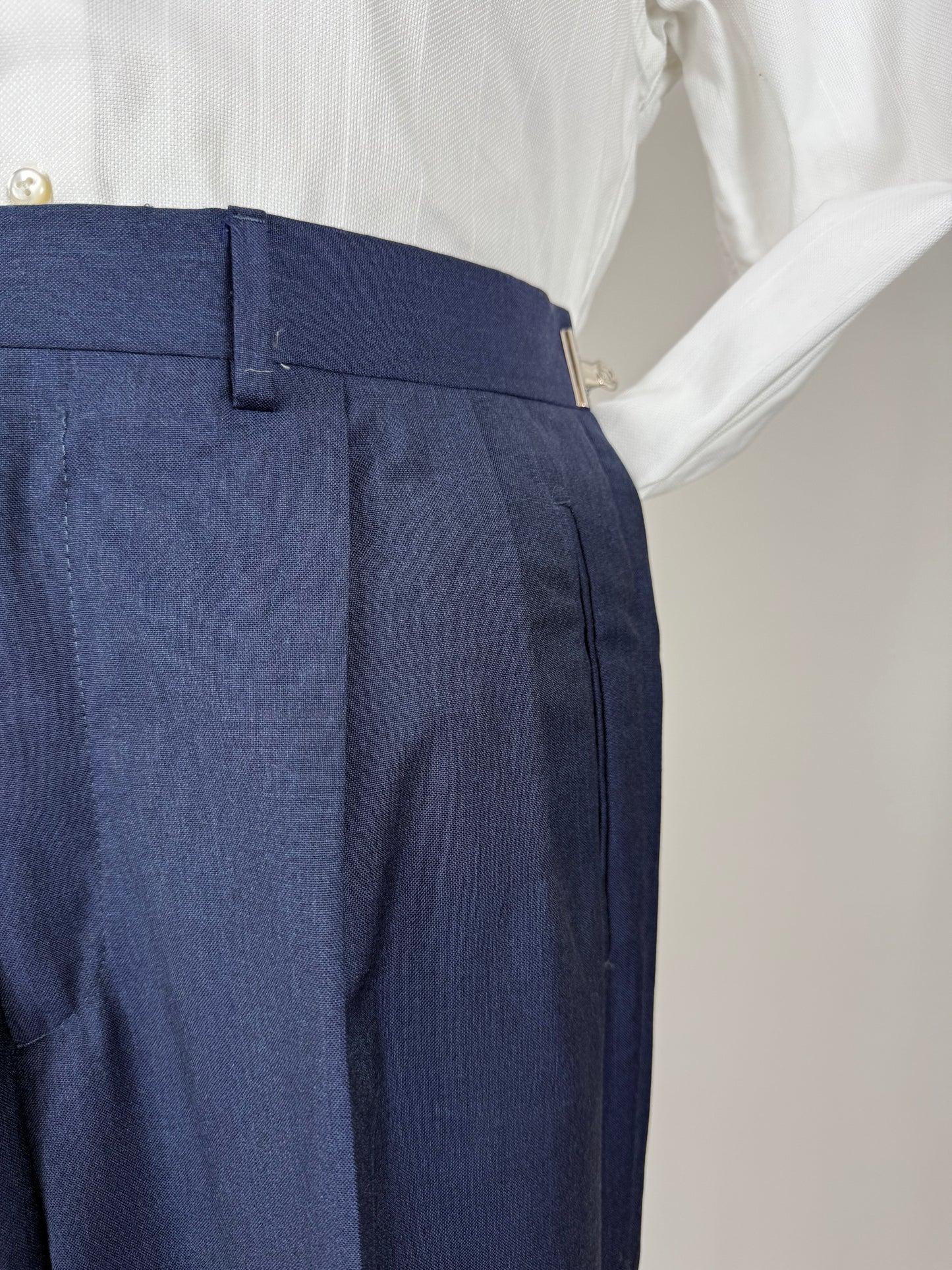 Pantaloni fresco lana blu anni '80 - tg. 48/50