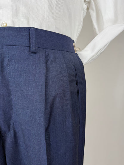 Pantaloni fresco lana blu anni '80 - tg. 48/50