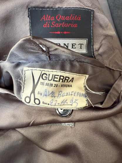 Giacca doppiopetto sartoriale anni '90 in grisaglia - tg. 56