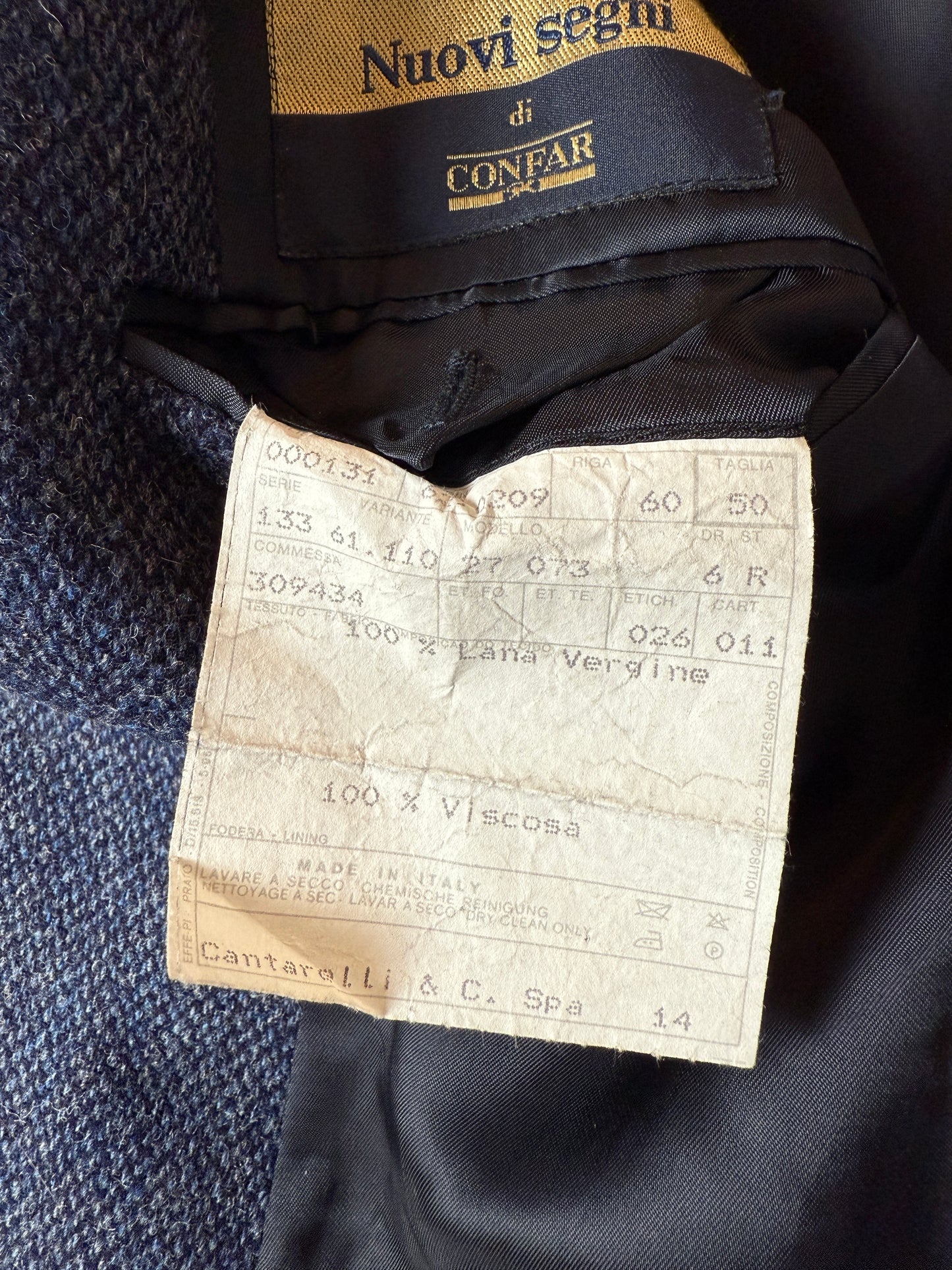 Giacca anni ‘90 in tweed blu - tg. 50