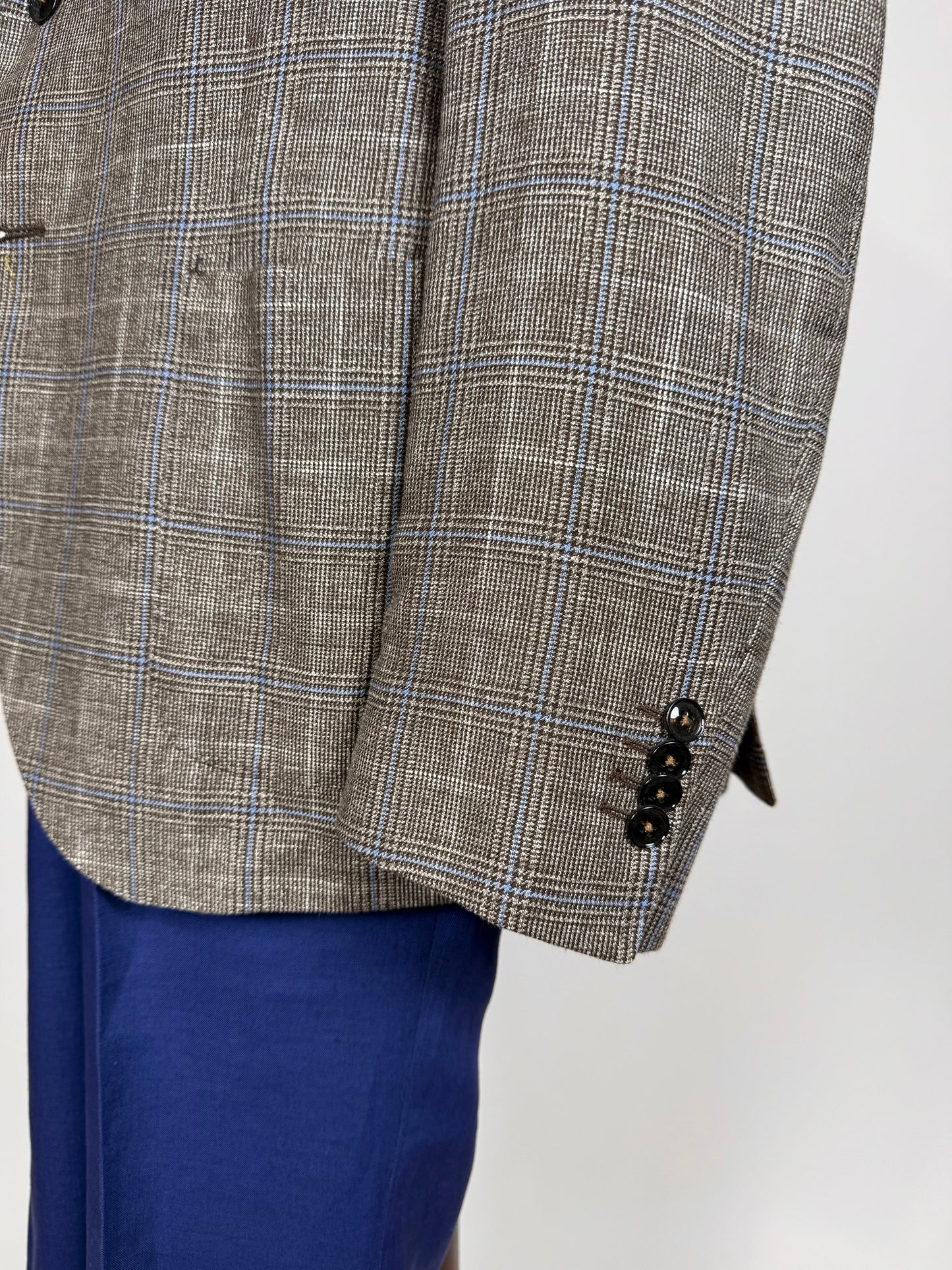 Giacca estiva lino e lana Glen check - tg. 50/52