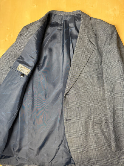 Giacca + panciotto sartoriali anni ‘70 principe di Galles - tg. 54 drop basso