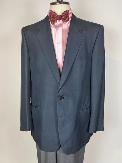 Giacca anni '80 seta shantung blu petrolio - tg. 52/54
