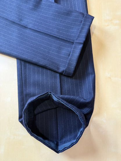 Completo anni ‘80 in flanella inglese blu gessato - tg. 48