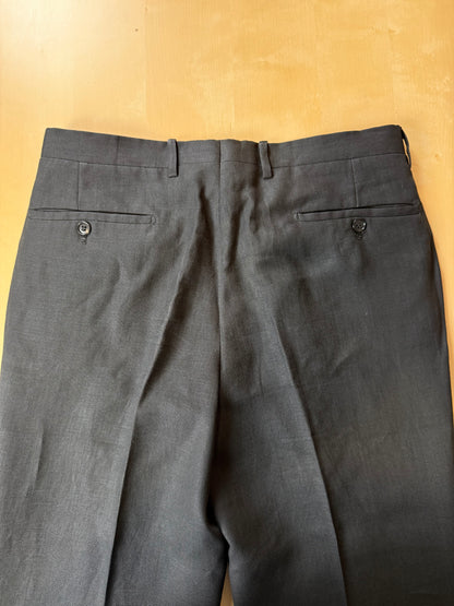 Pantaloni Ermenegildo Zegna anni '80 puro lino nero - tg. 48