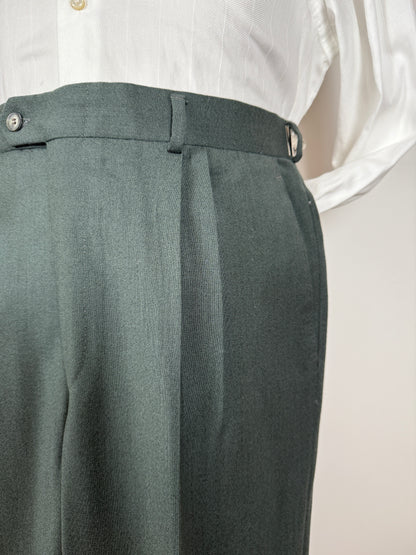Pantalone anni ‘80 in flanella verde pino (NOS) - tg. 50