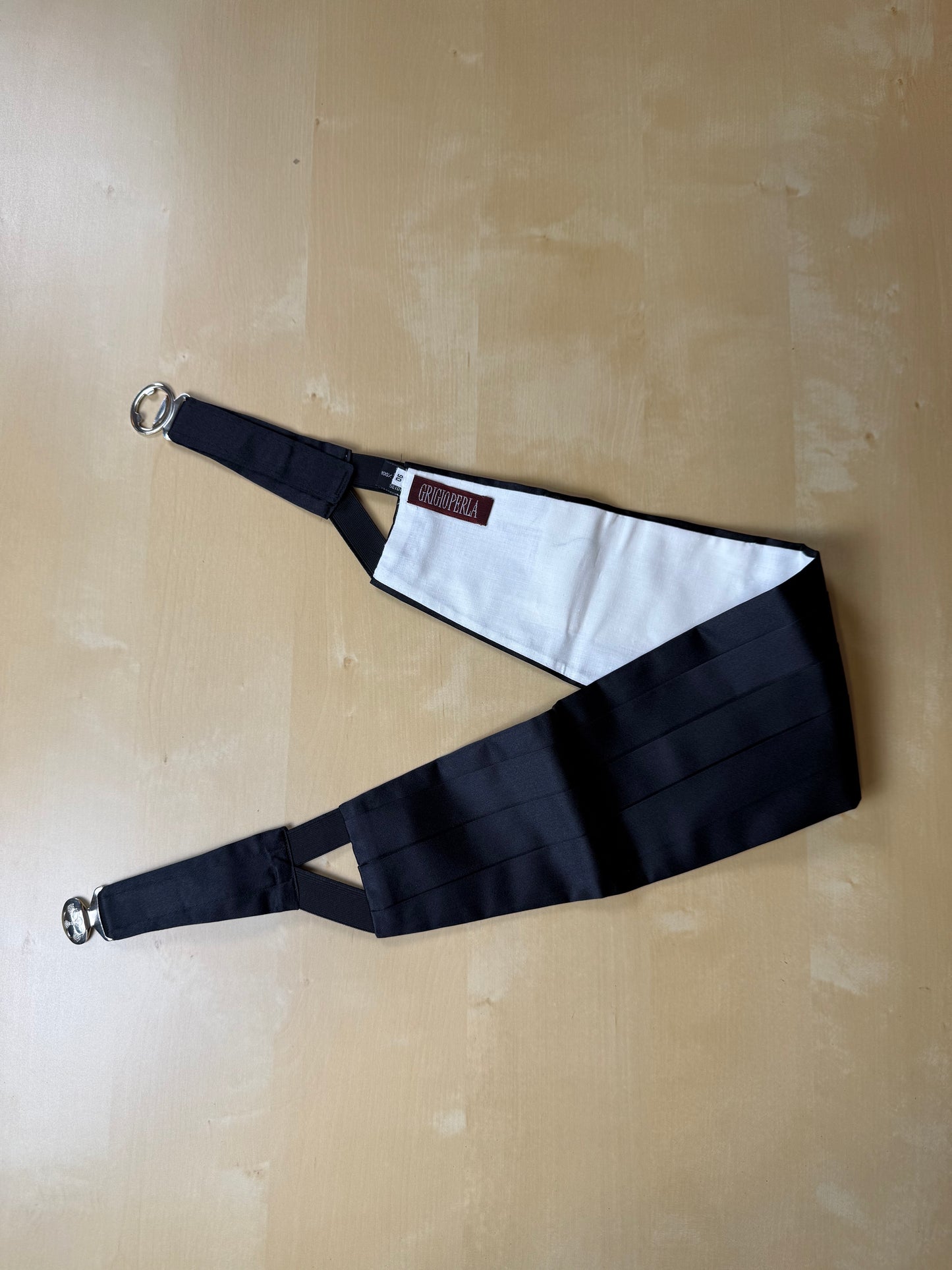 Fascia da smoking in raso di seta - 85-100 cm