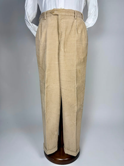 Pantaloni De Paz velluto a coste beige chiaro - tg. 50