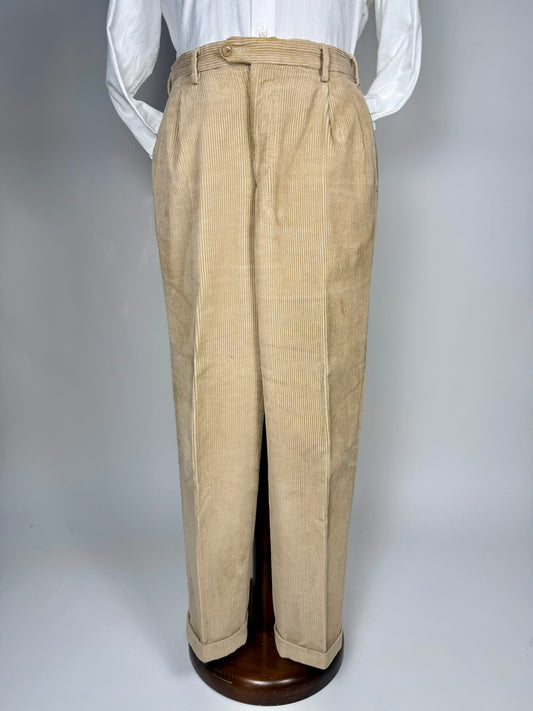 Pantaloni De Paz velluto a coste beige chiaro - tg. 50