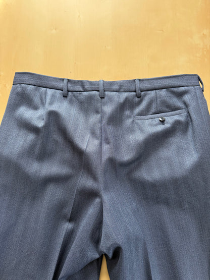 Completo sartoriale tessuto E. Zegna lana pettinata blu - tg. 54/56 drop basso
