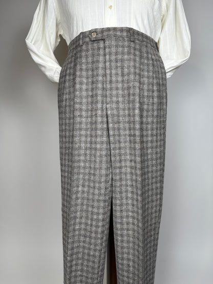 Pantaloni anni ‘70/‘80 tweed a quadri (NOS) - tg. 46