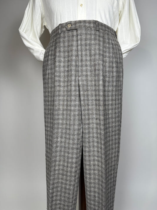 Pantaloni anni ‘70/‘80 tweed a quadri (NOS) - tg. 46