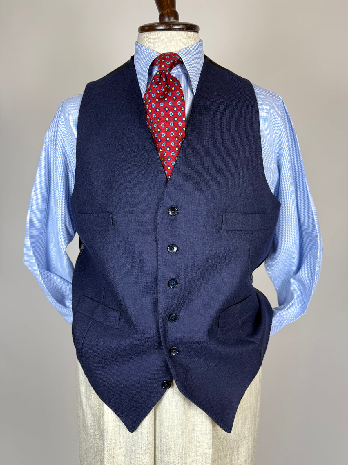 Giacca + panciotto De Paz flanella blu - tg. 54/56