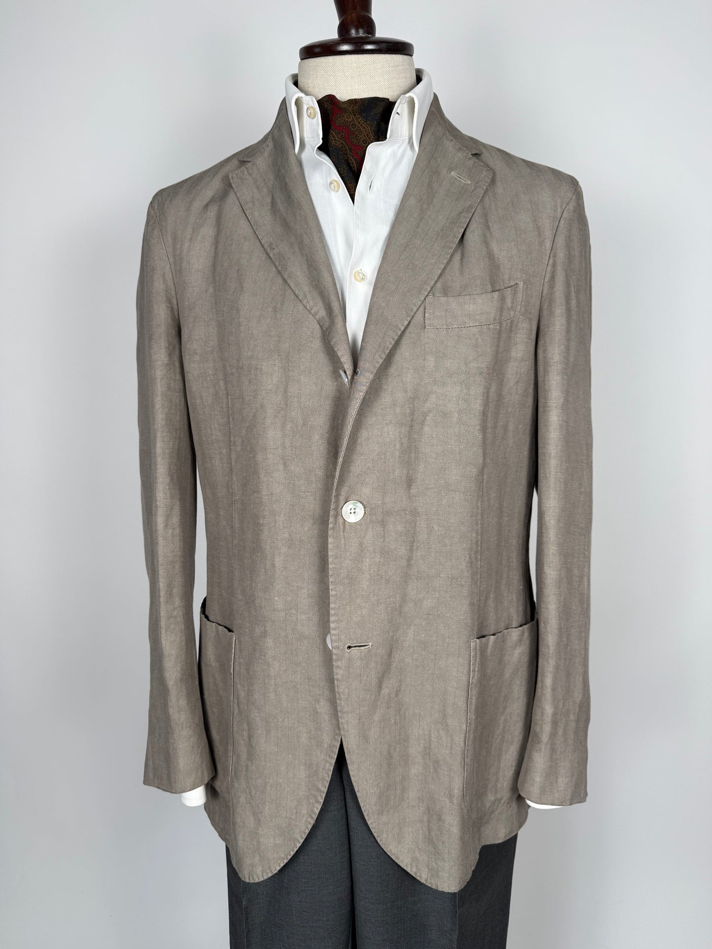 Boglioli K. Jacket estiva in seta e lino tessuto spigato - tg. 52